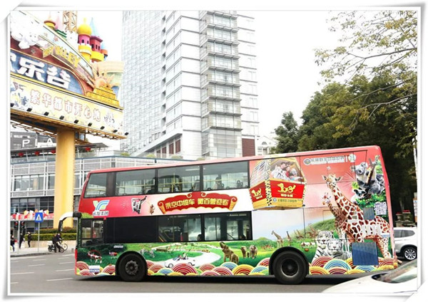 動物伴你同行，這個公交車廣告有點萌哦!