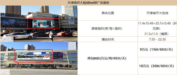 天津戶(hù)外樓宇LED大屏廣告報(bào)價(jià)