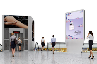 4層國(guó)際出發(fā)安檢后站立式燈箱廣告 4層國(guó)際出發(fā)安檢后站立式燈箱廣告