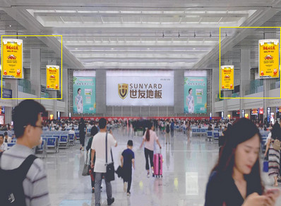 重慶北站北廣場(chǎng)候車(chē)廳包柱燈箱廣告