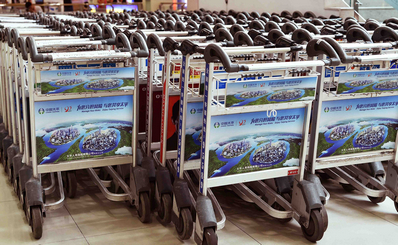 三亞機(jī)場(chǎng)T1出發(fā)到達(dá)區(qū)域大手推車廣告