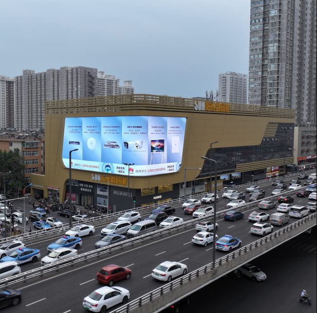 太原小店南內環(huán)陽光數(shù)碼港外墻LED廣告，太原LED大屏廣告價格