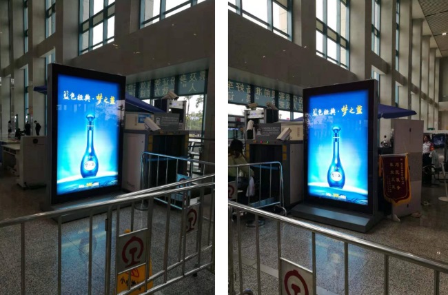 惠州南高鐵站進(jìn)站安檢閘機(jī)口廣告，惠州南站大屏廣告價(jià)格