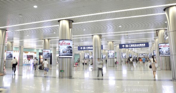 廣州東站廣告多少錢廣告位有哪些？廣州東高鐵站廣告廣深和諧號