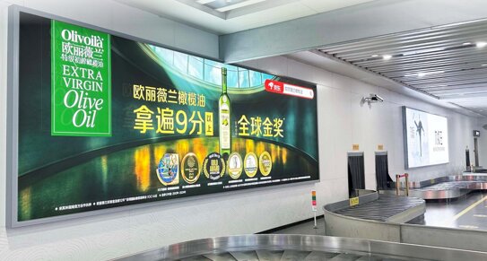 第一戶外傳媒-舟山普陀山機場-國內(nèi)到達(dá)行李廳墻面燈箱 