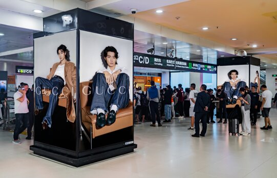 第一戶外傳媒-三亞鳳凰機(jī)場T1國內(nèi)到達(dá)行李廳出口包柱燈箱