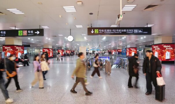 第一戶外傳媒-上海虹橋站包柱廣告案例